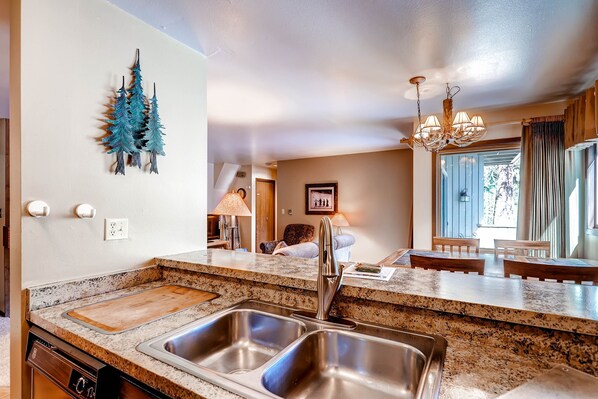 Condo, 1 Bedroom | Private kitchen | Full-sized fridge, microwave, oven, dishwasher