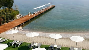 Private beach, sun-loungers, beach umbrellas