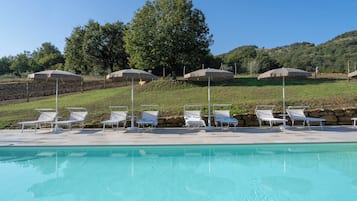 Kauden mukainen ulkouima-allas avoinna 9.00–20.00, aurinkotuoleja