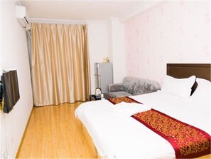 Desk, blackout curtains, rollaway beds, free WiFi