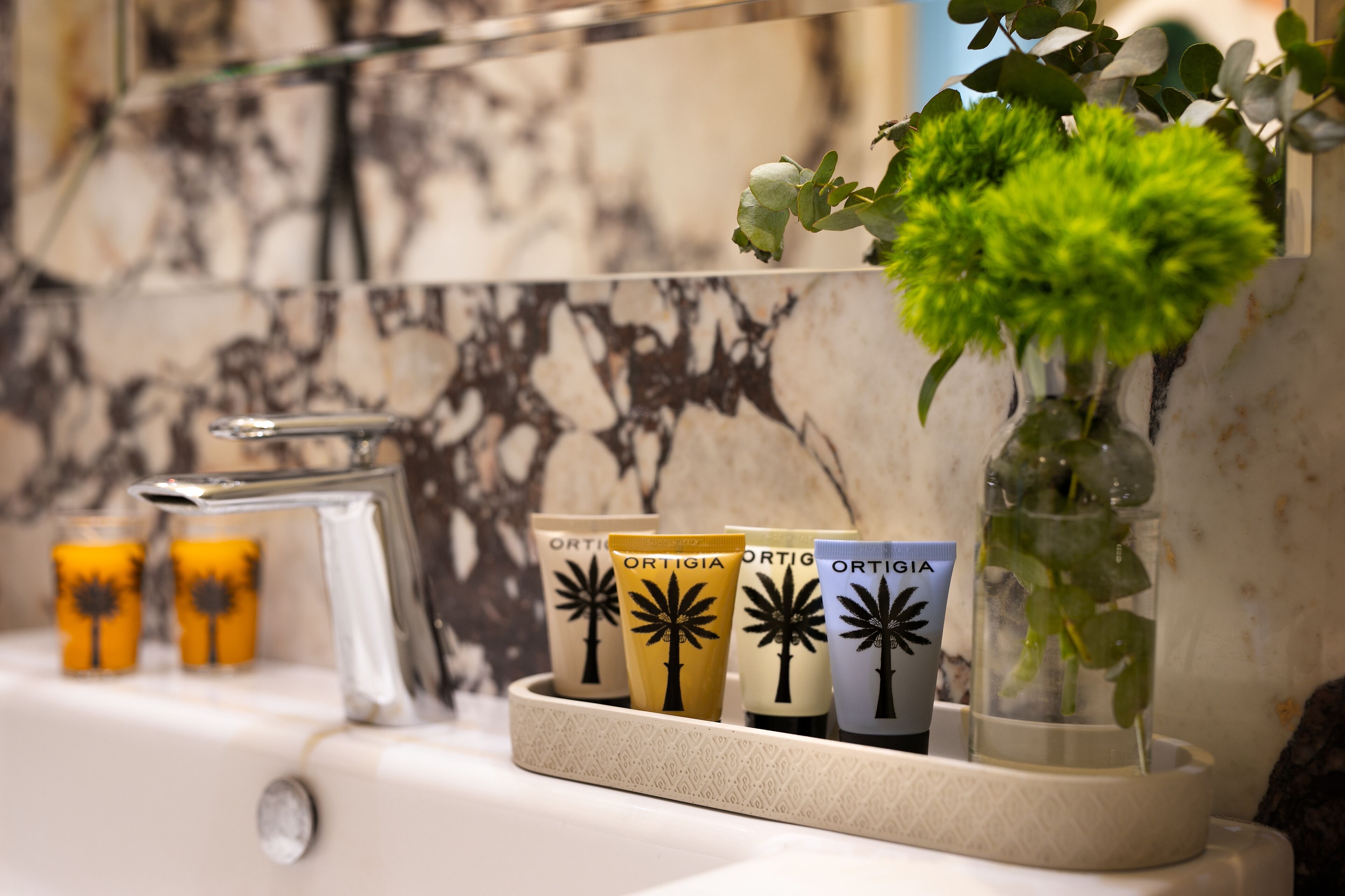 shower, rainfall showerhead, designer toiletries, hair dryer