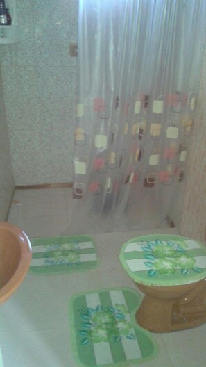 Shower, free toiletries, towels