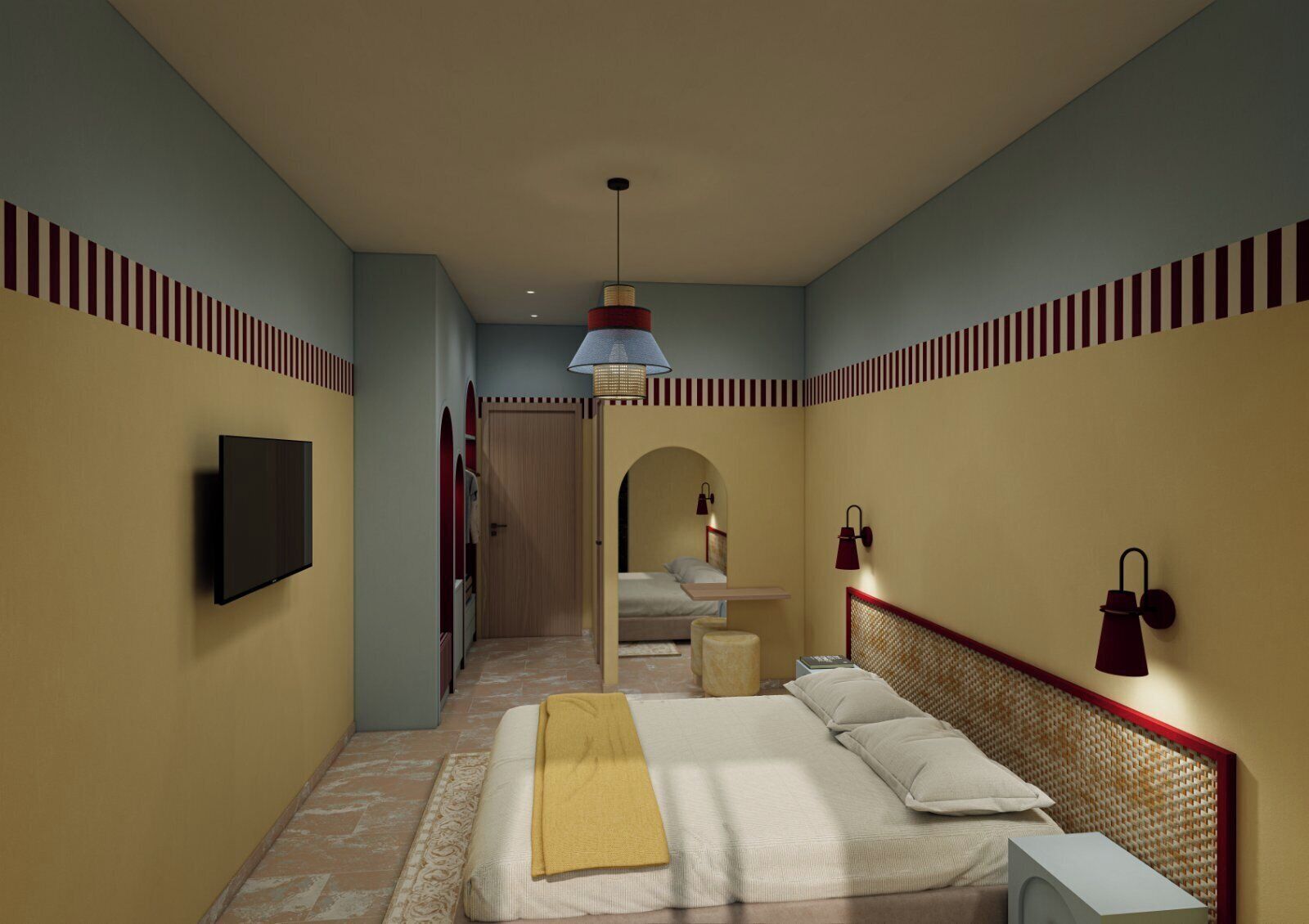 Ropa de cama de alta calidad y minibar 