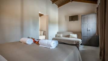 Bungalow - 1 soveværelse | 1 soveværelse, premium-sengetøj, minibar, pengeskab på værelset