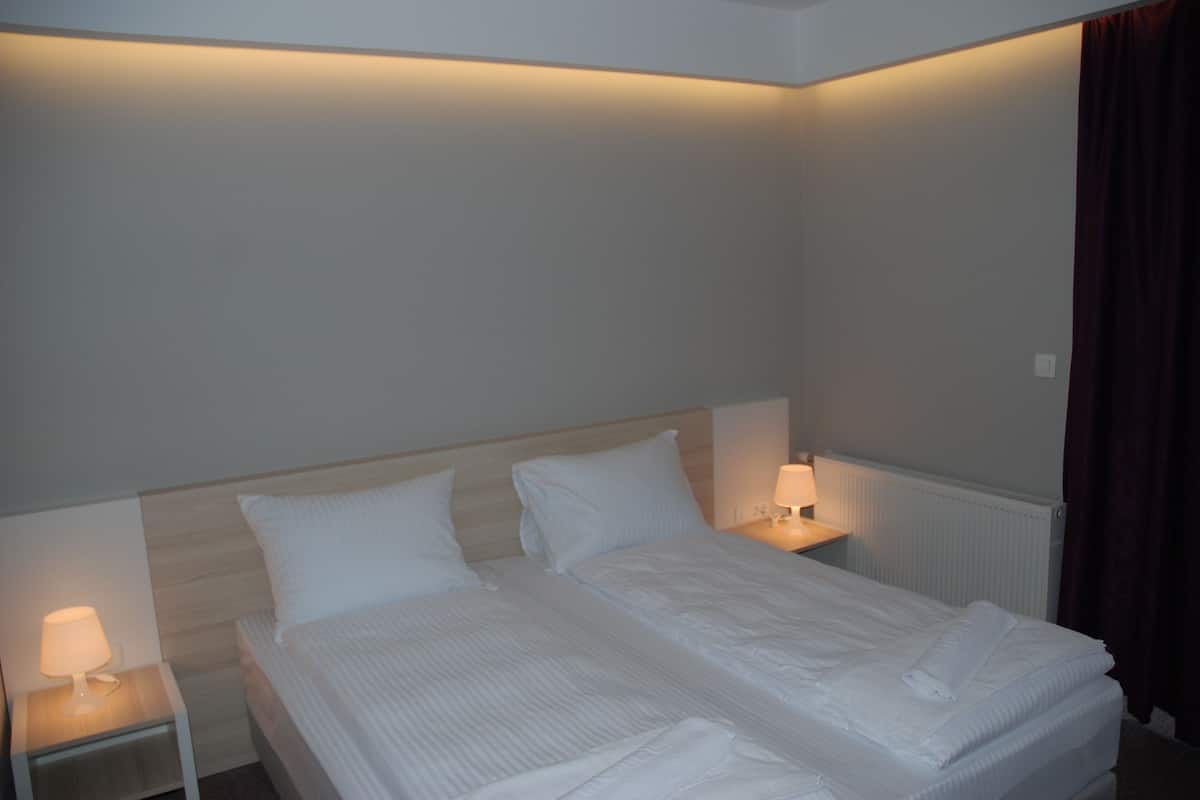 Comfort kamer, 1 twee- of 2 eenpersoonsbedden, balkon, uitzicht op rivier | Een kluis op de kamer, een bureau, een strijkplank/strijkijzer