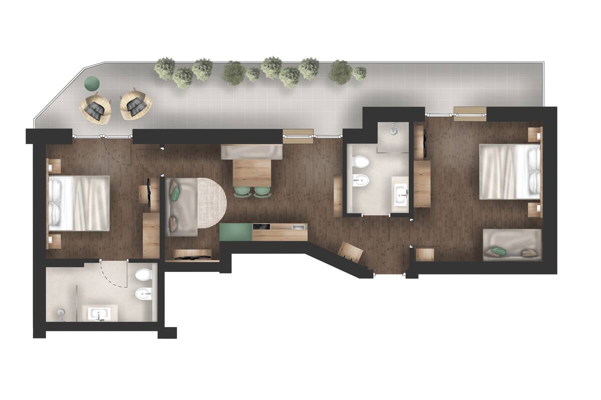 Huoneisto | Allergiatestatut vuodevaatteet, tallelokero huoneessa, työpöytä