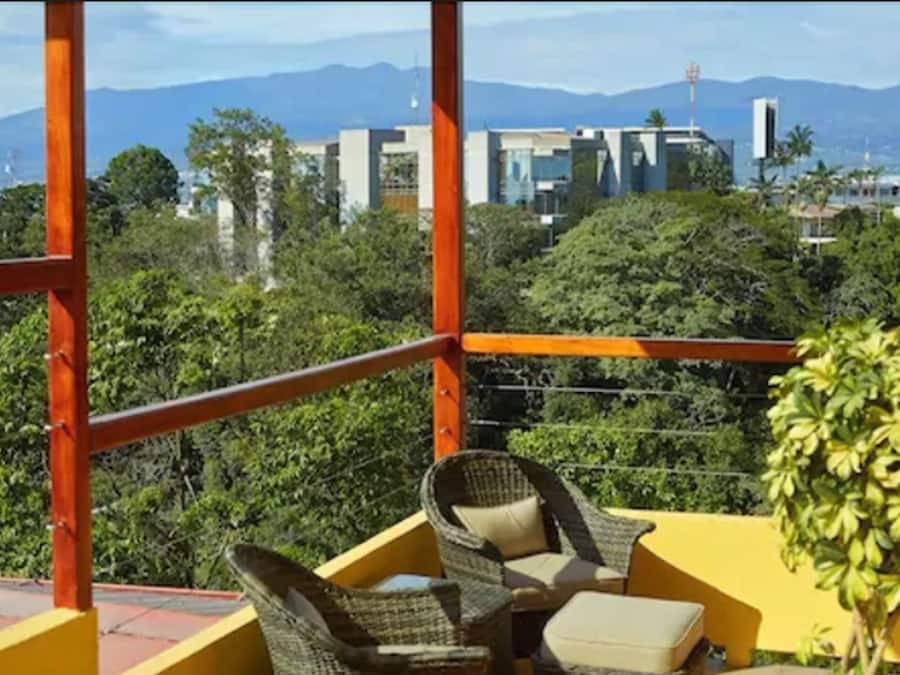 Loftsleilighet – panorama, 1 kingsize-seng, balkong | Terrasse/patio