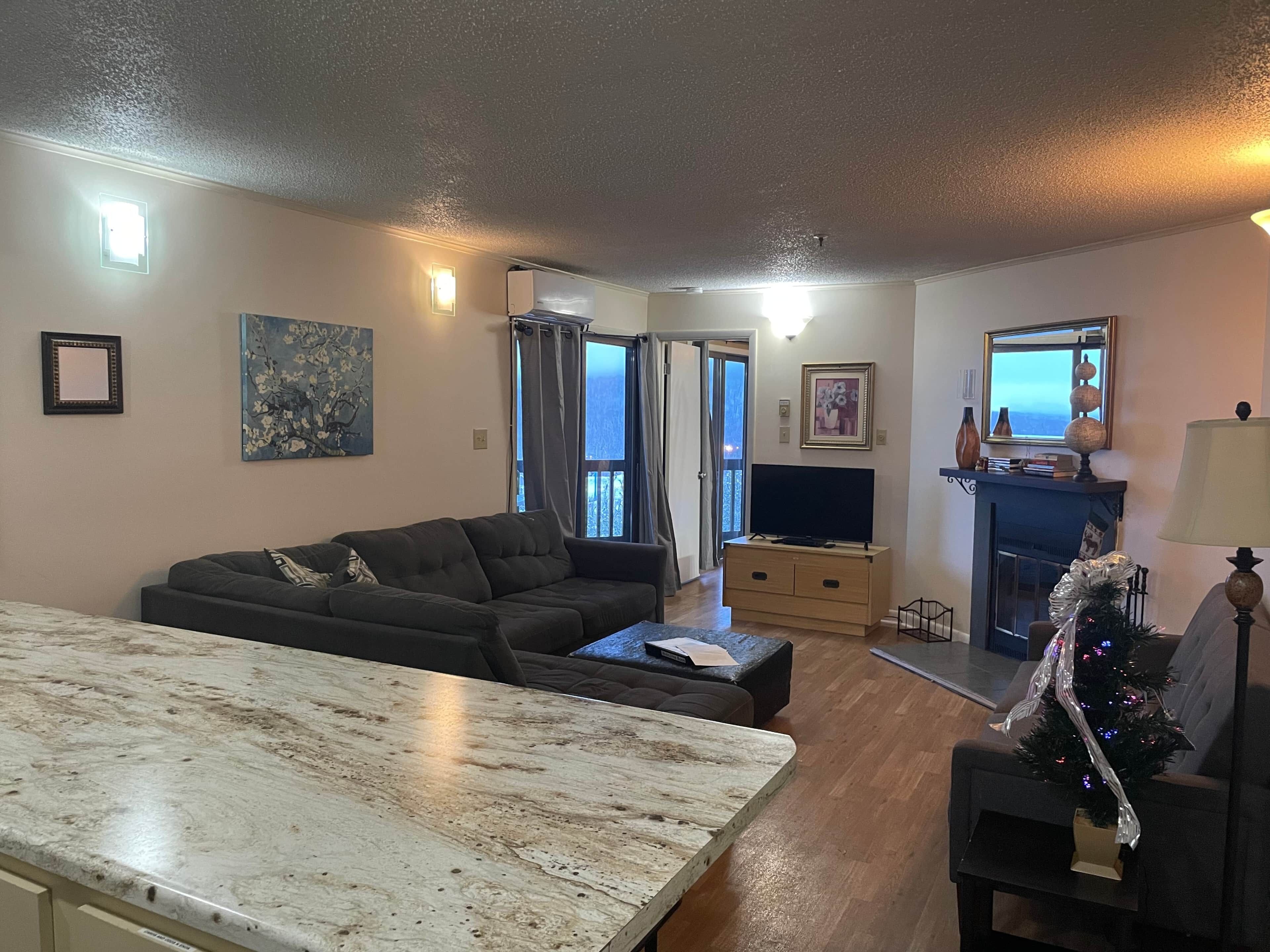 TV, fireplace, DVD player