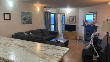 TV, fireplace, DVD player