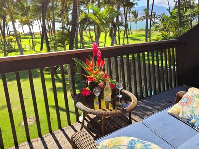 Rare beachfront estate with 4 oceanfront apartments + optional cottage.