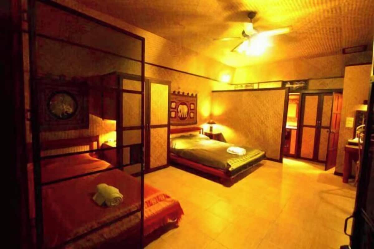 Hypo-allergenic bedding, desk, blackout drapes, soundproofing