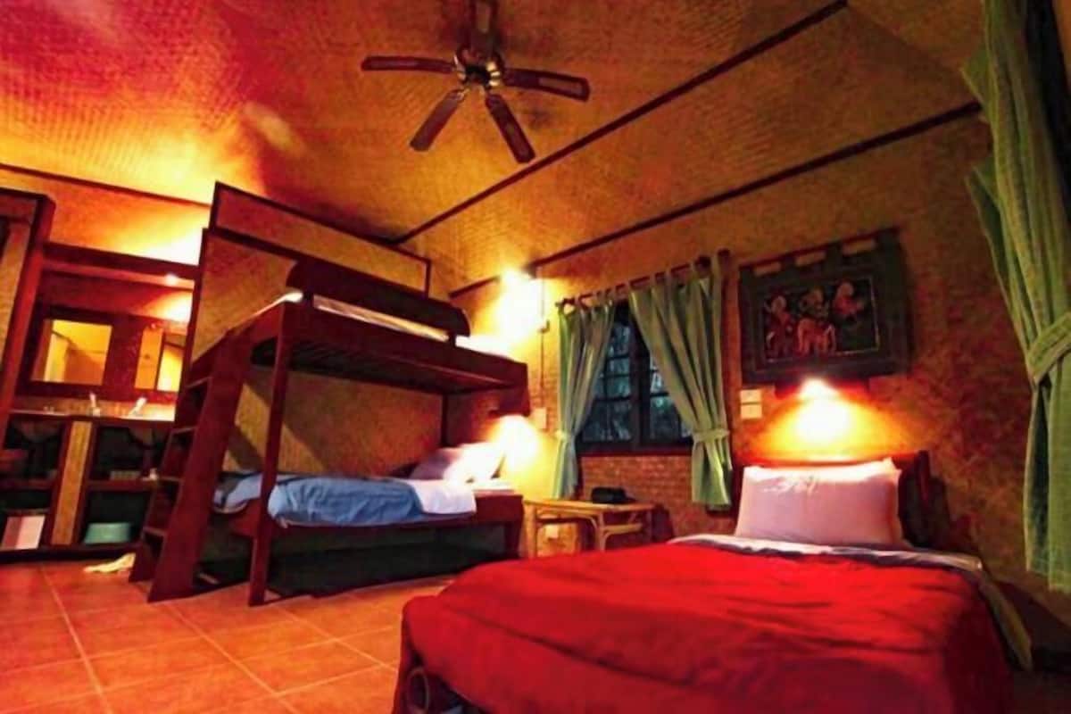 Hypo-allergenic bedding, desk, blackout drapes, soundproofing