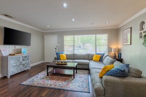 TV, video game console, Netflix, table football