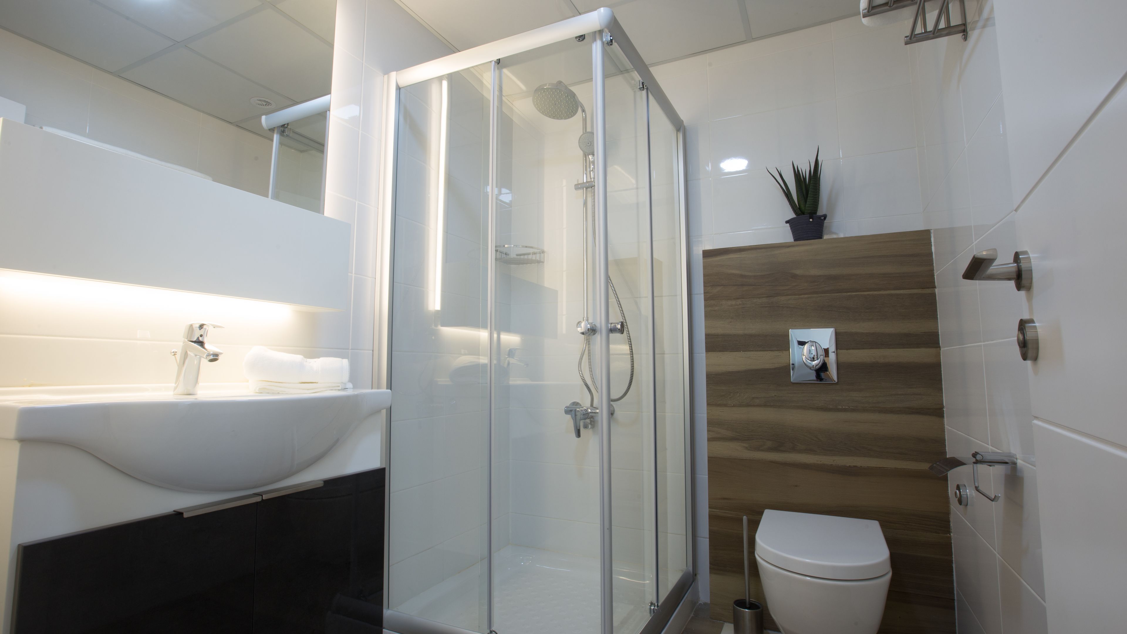 shower, free toiletries, hair dryer, slippers