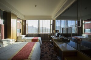 Desk, blackout curtains, iron/ironing board, free WiFi