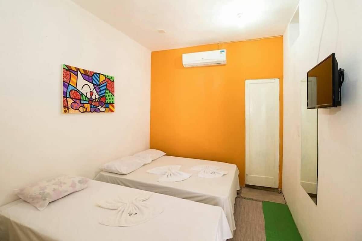 Desk, free WiFi, bed sheets