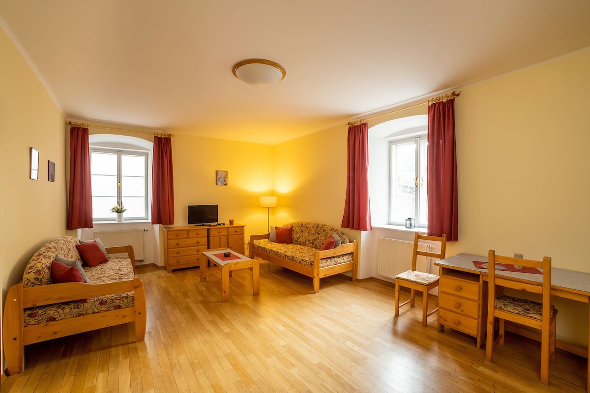 Apartment, 1 Bedroom | Living area | TV
