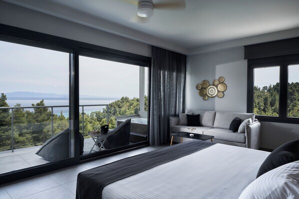 Honeymoon-Suite, Meerblick | Hochwertige Bettwaren, Pillowtop-Betten, Minibar, Zimmersafe