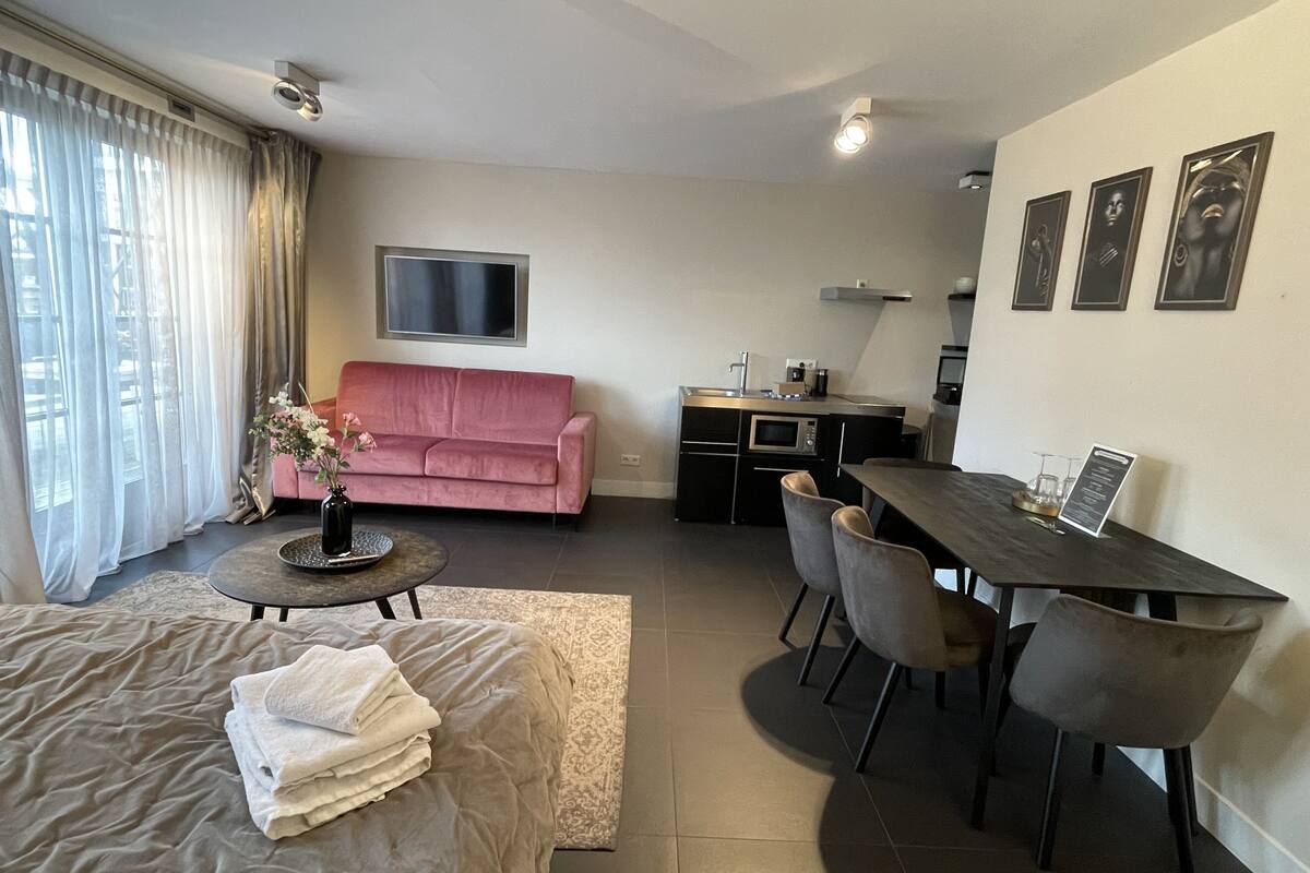 deluxe studio | desk, soundproofing, iron/ironing board, free wifi