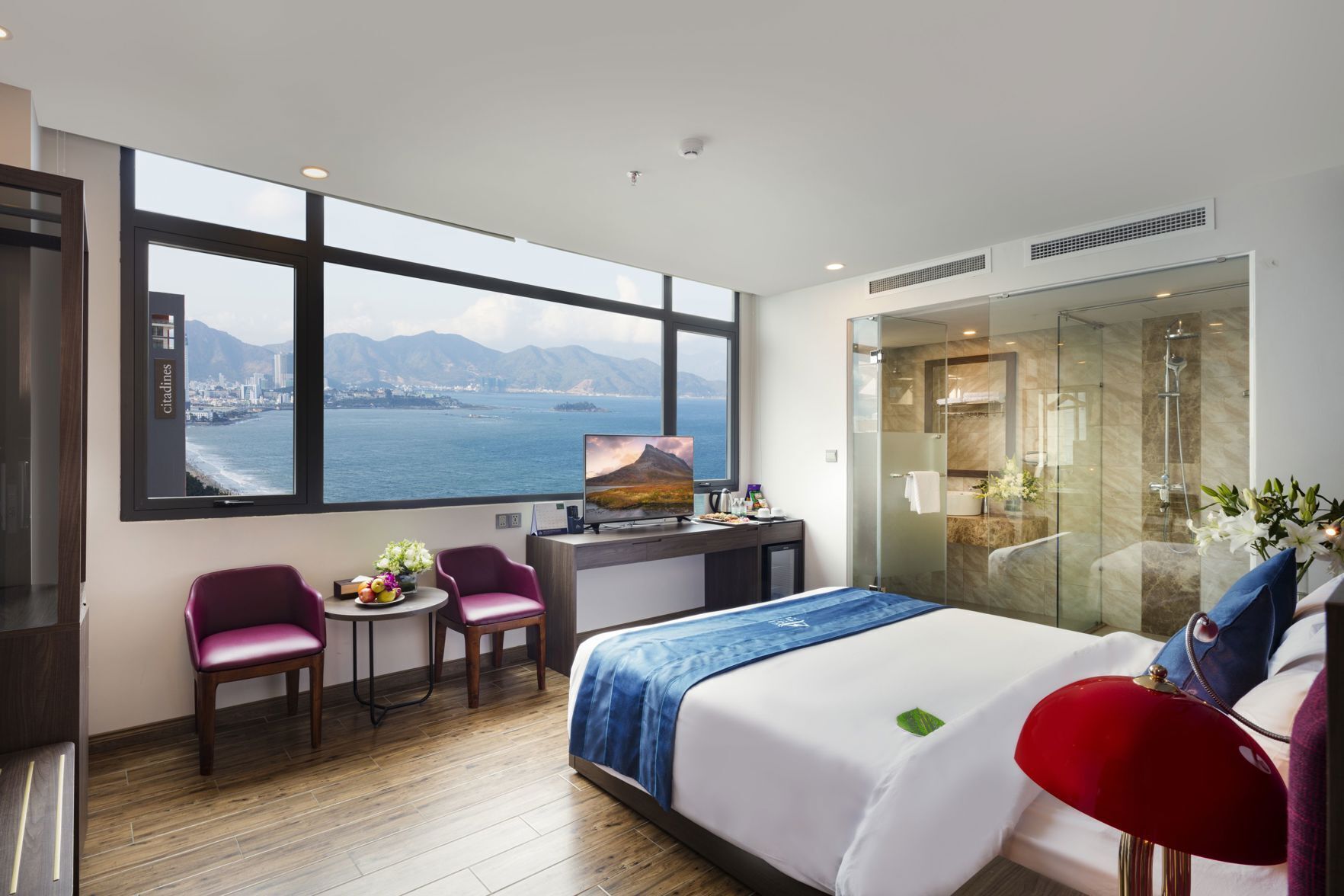 Free minibar items, in-room safe, desk, blackout drapes