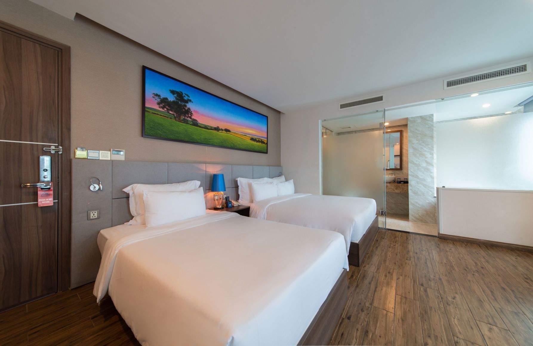 Free minibar items, in-room safe, desk, blackout drapes