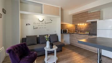 Studio (rez de chausse) | 2 sovrum, ljudisolering, strykjÀrn/strykbrÀda och gratis wi-fi