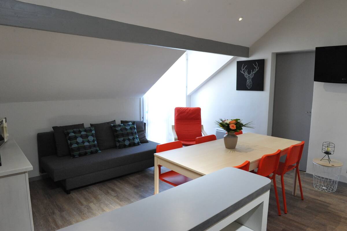 Apartment, 2 Bedrooms | Living area | Flat-screen TV, table tennis