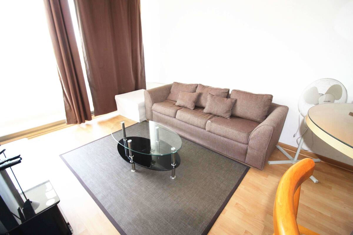 Departamento estándar, 1 cama King size y sofá cama | Área de sala de estar | Televisión de pantalla plana