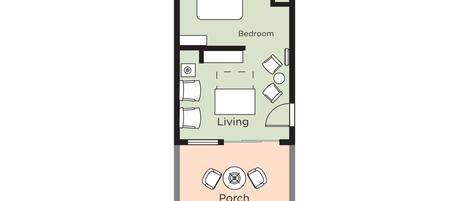 Suite estudio, cocineta | Plano