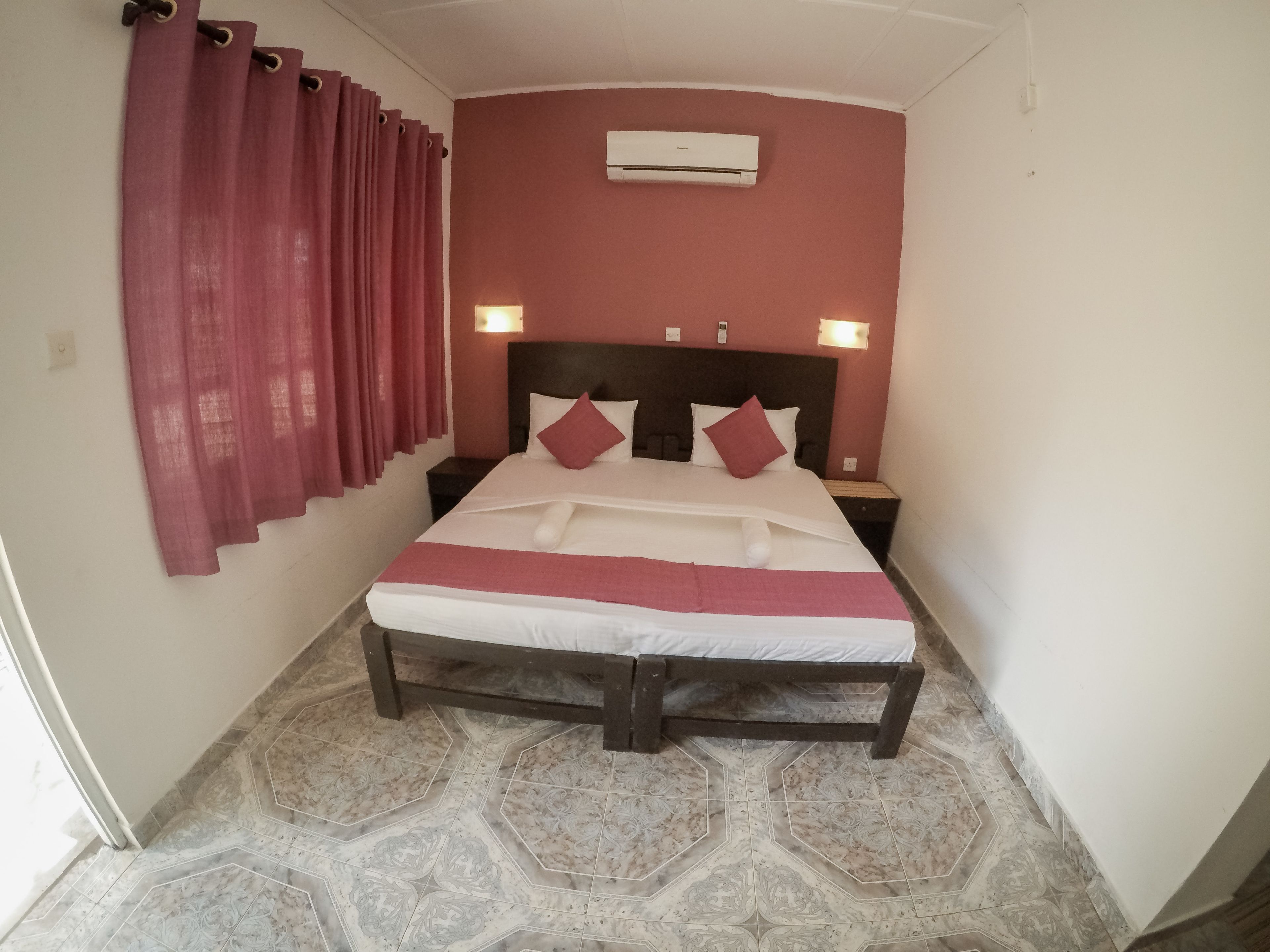 Individually decorated, individually furnished, desk, blackout drapes