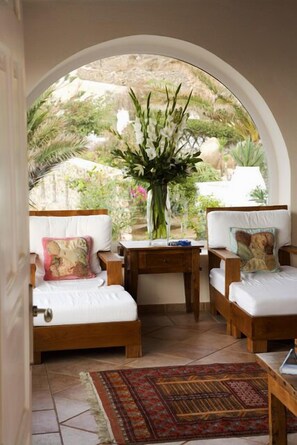 Villa, 5 Bedrooms, Sea View | Living area | Flat-screen TV - Villa Hurmuses (Mykonos)