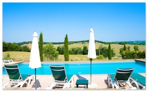 Pool - Tuscan village in SIena. farmhouse surrounded by garden,pool and panoramic view (Asciano)