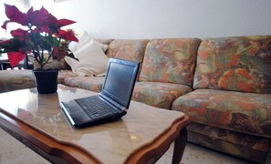Een televisie, een dvd-speler, boeken en een stereo