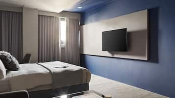 Down comforters, blackout drapes, soundproofing, WiFi (free)