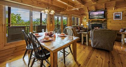 Gorgeous cabin. Great location. 2 balconies w/ mtn. views. Feels private.