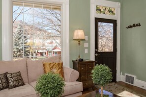 Télévision, cheminée, livres