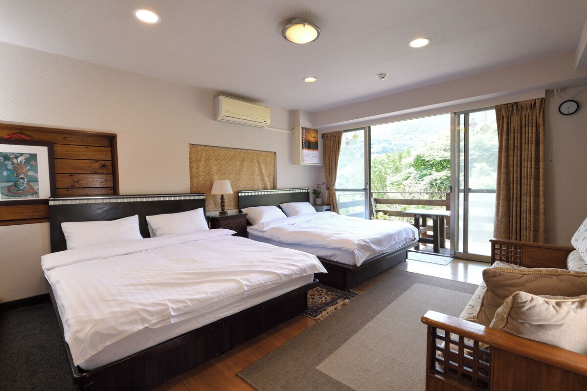 Family Room, 2 Double Beds (A) | Blackout drapes, soundproofing, WiFi (free), bed sheets