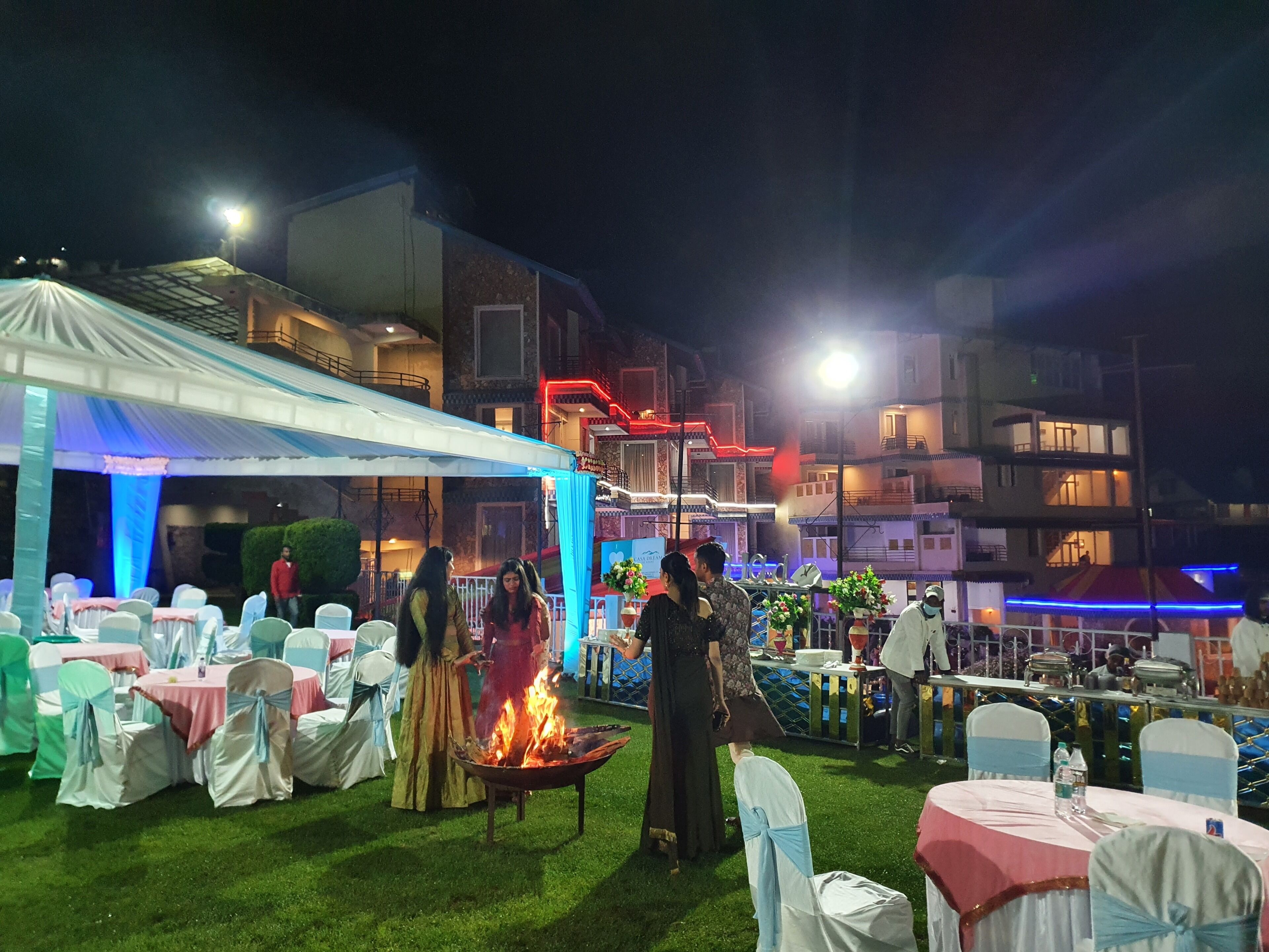 Outdoor banquet area