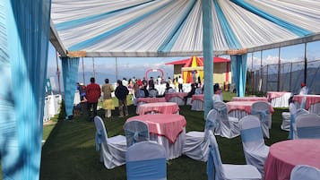 Outdoor banquet area
