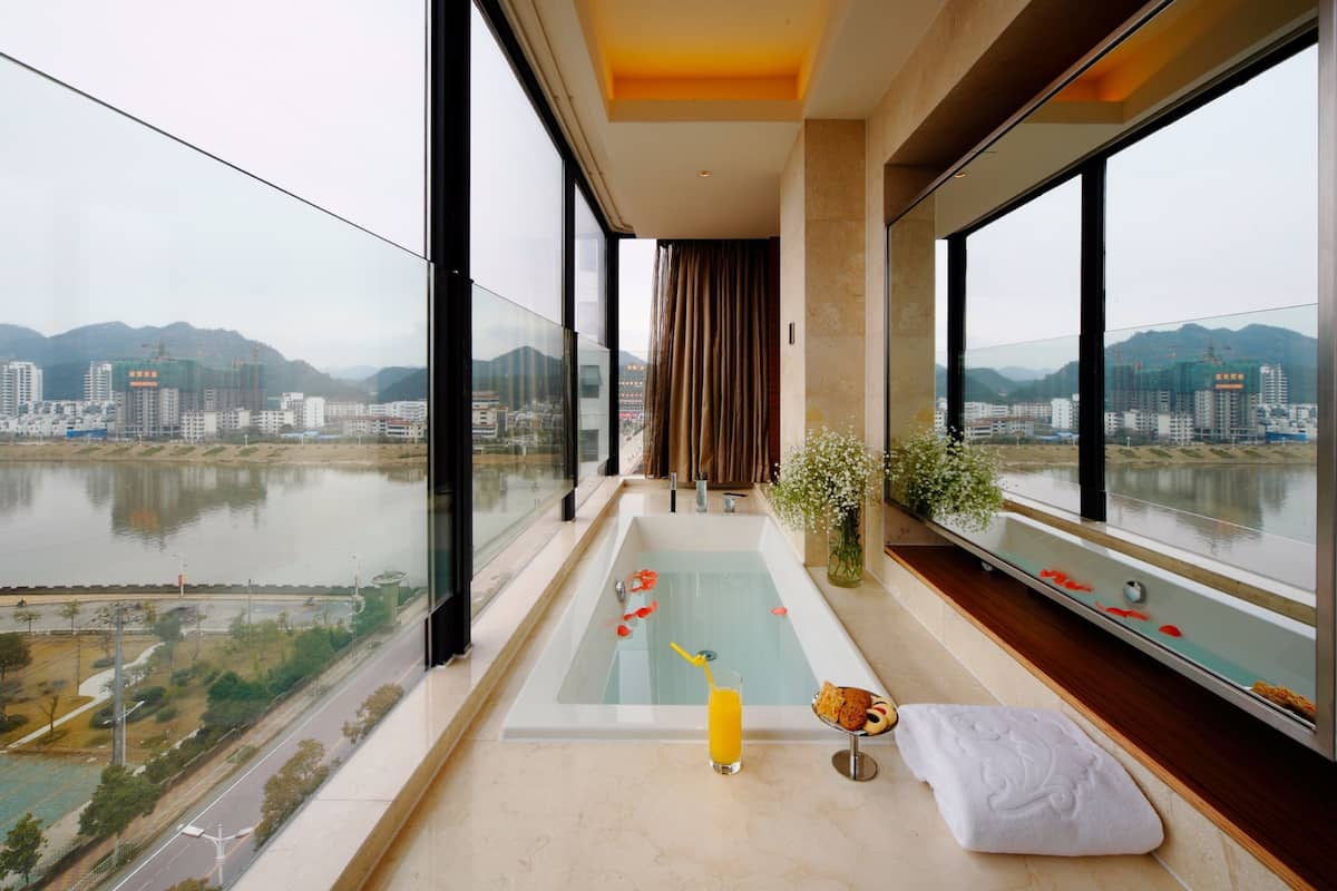 free toiletries, hair dryer, bathrobes, slippers