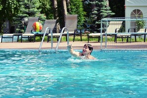 Indoor pool, seasonal outdoor pool