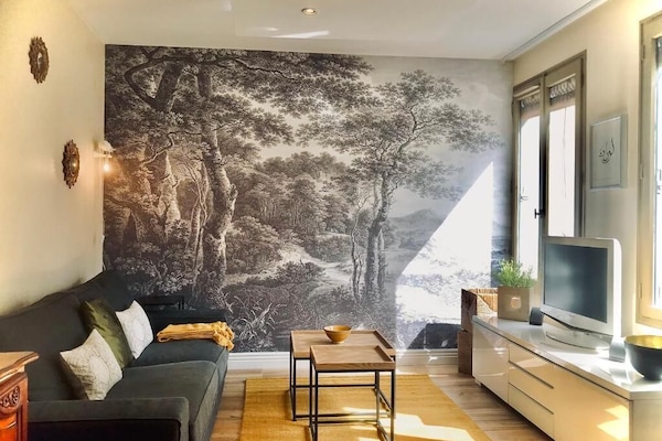 Apartamento premium, suíte, vista para o parque | Área de estar