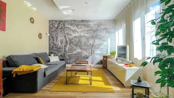Premium-Apartment, mit Bad, Parkblick | Wohnbereich