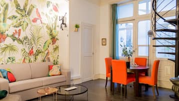 Appartement Duplex Supérieur, salle de bains privée | Salle de séjour