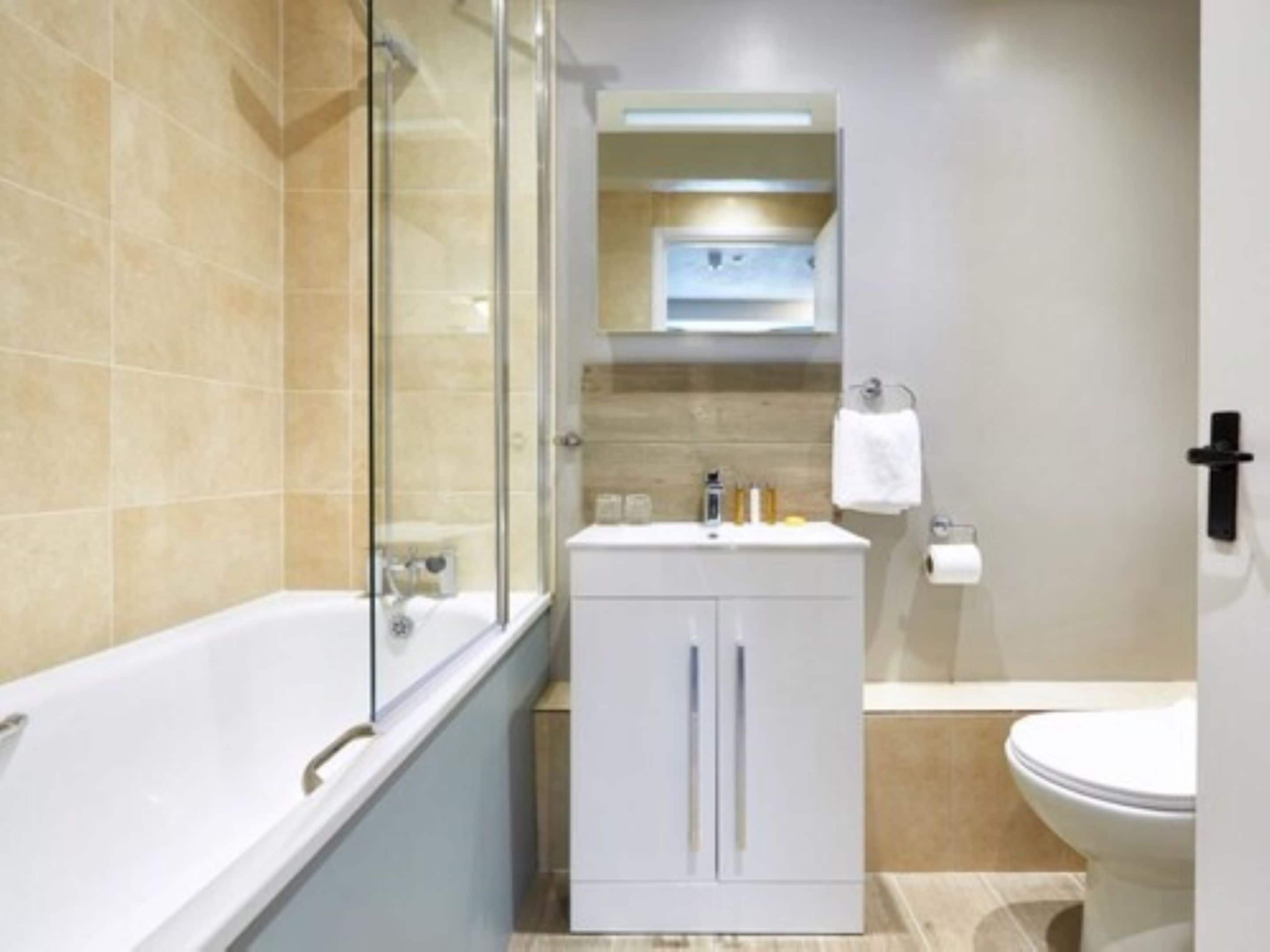 free toiletries, hair dryer, towels