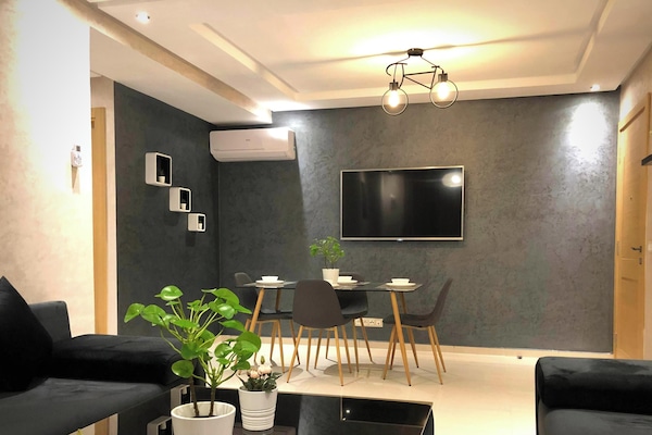 Comfort Apartment, 2 Bedrooms, Kitchen, City View | Living area | TV