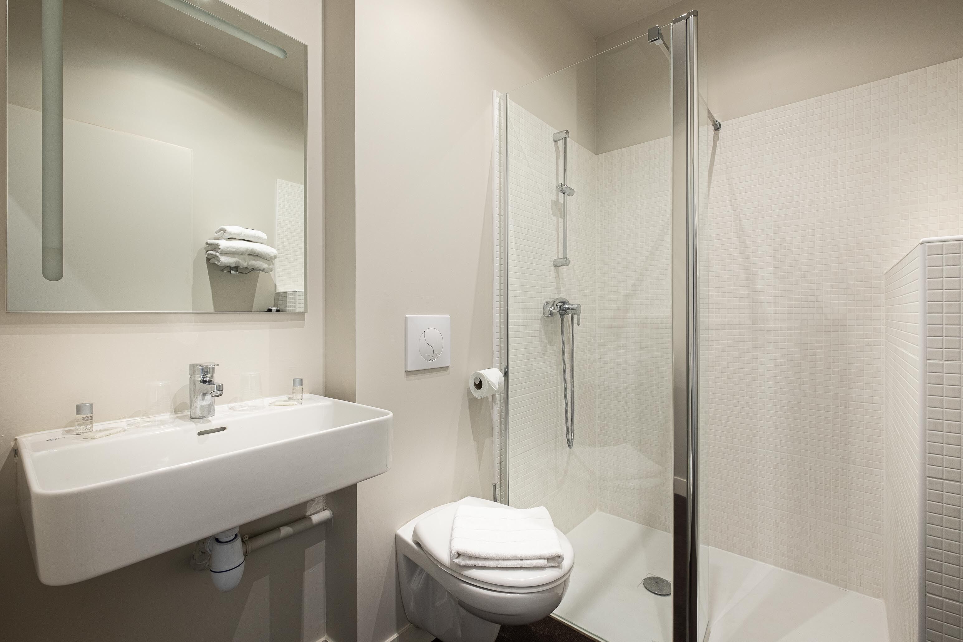 free toiletries, hair dryer, towels