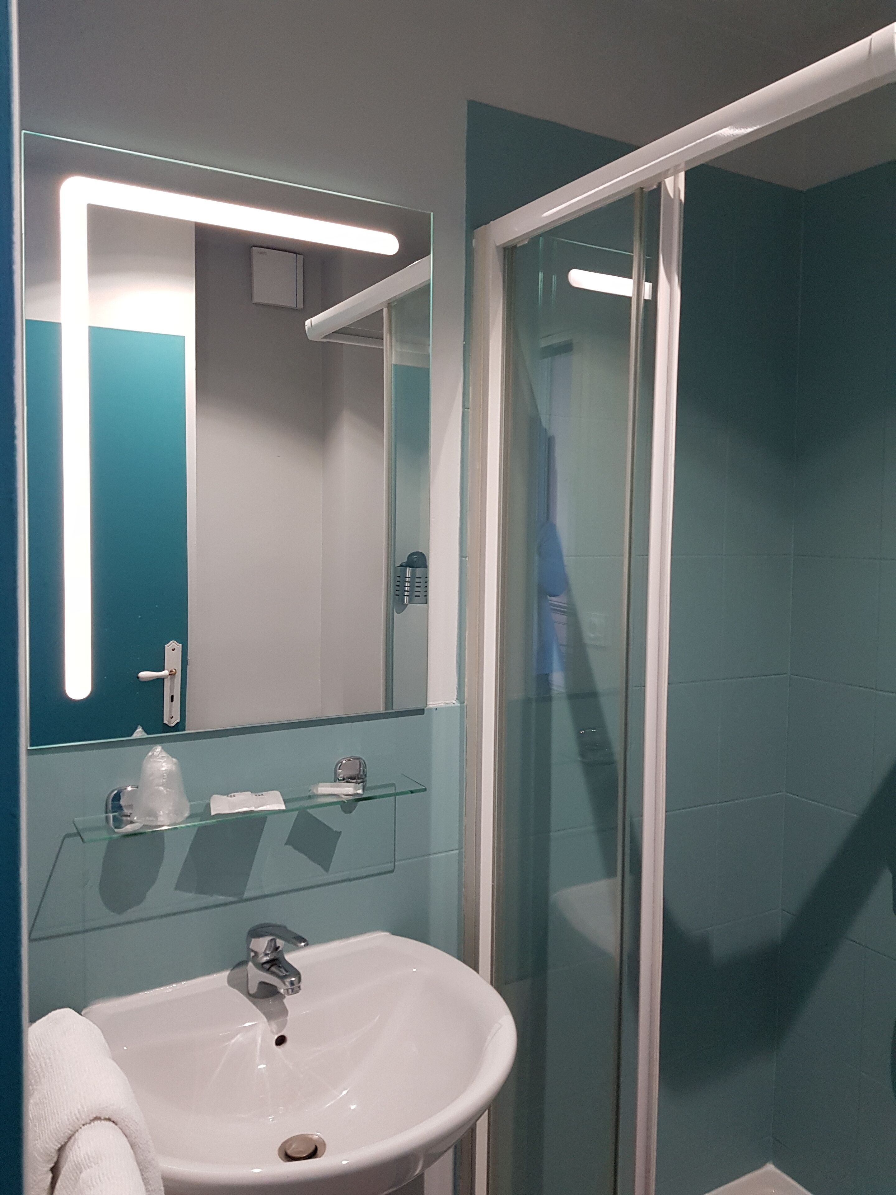 free toiletries, hair dryer, towels