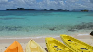 On the beach, white sand