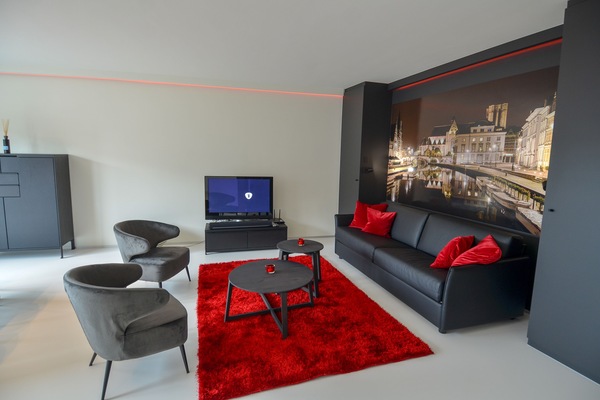 Exclusive Penthouse, 1 King Bed with Sofa bed, City View | Living area | Flat-screen TV